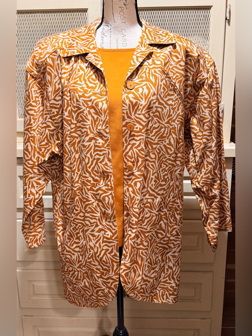 Vintage 80s Escada Margaretha Ley Silk Shell & Cotton Zebra Jacket Set